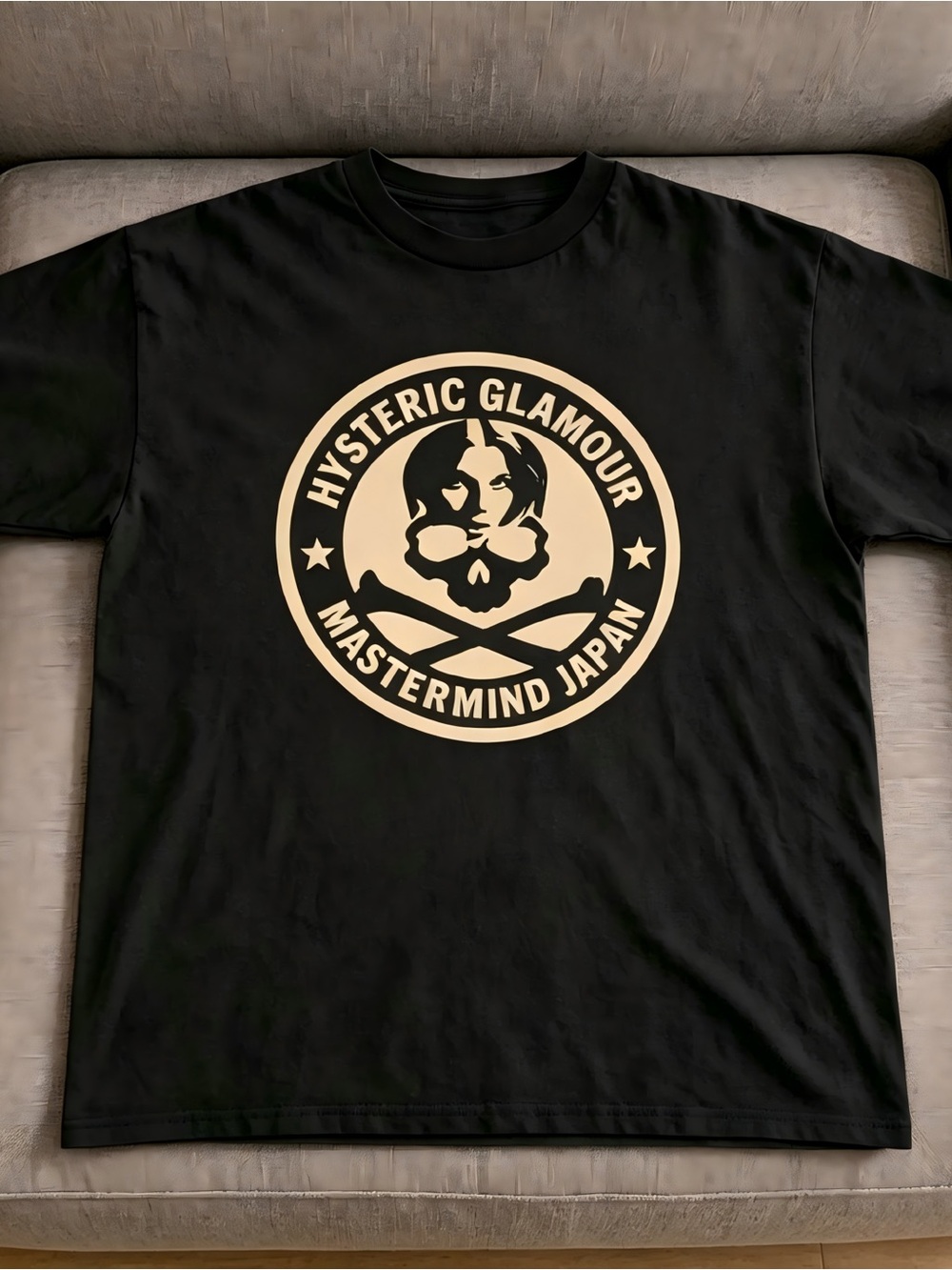 Hysteric Glamour with white skull design Women Men T-shirt Unisex